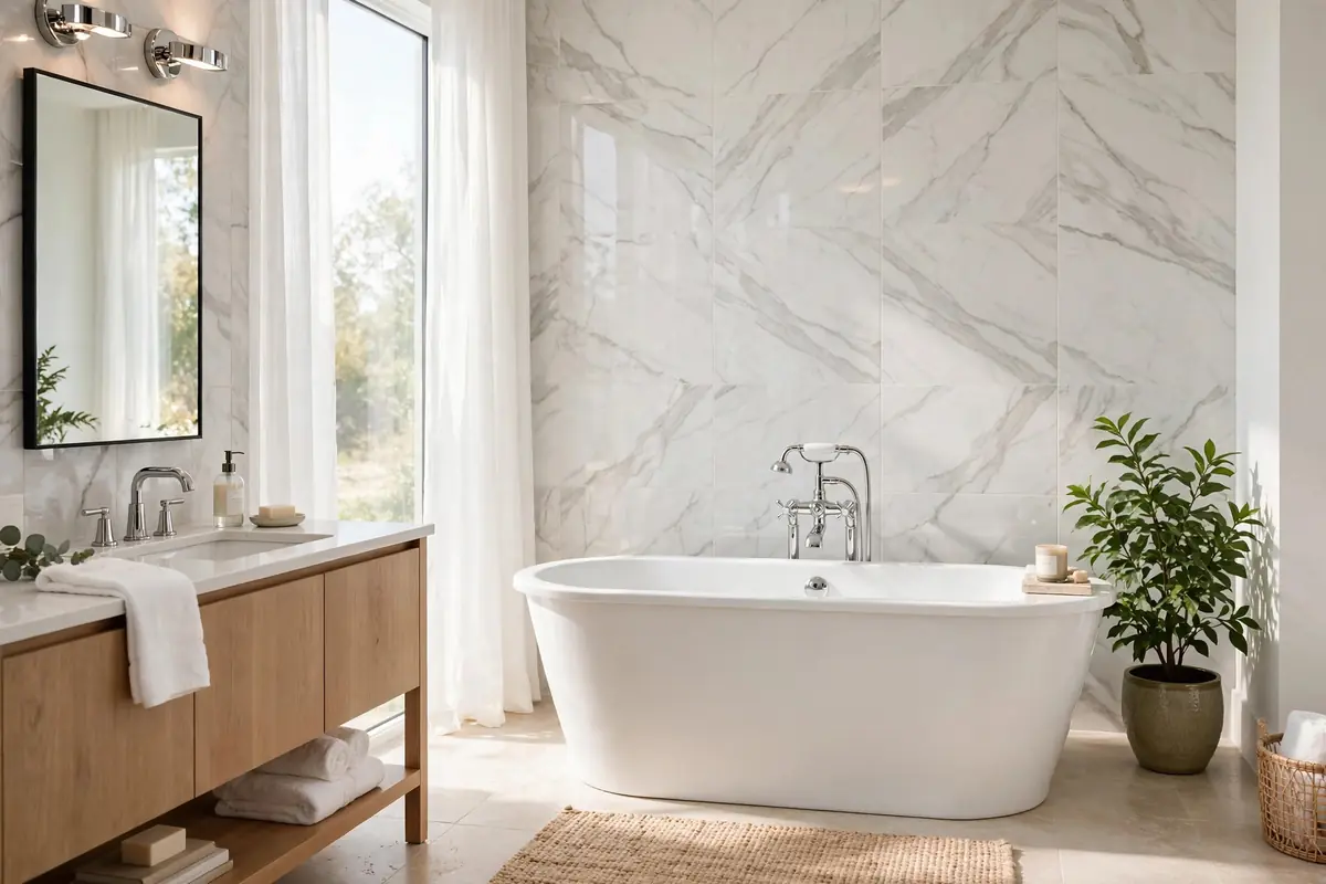 Tidy bathroom plumbing in a Henrico County home